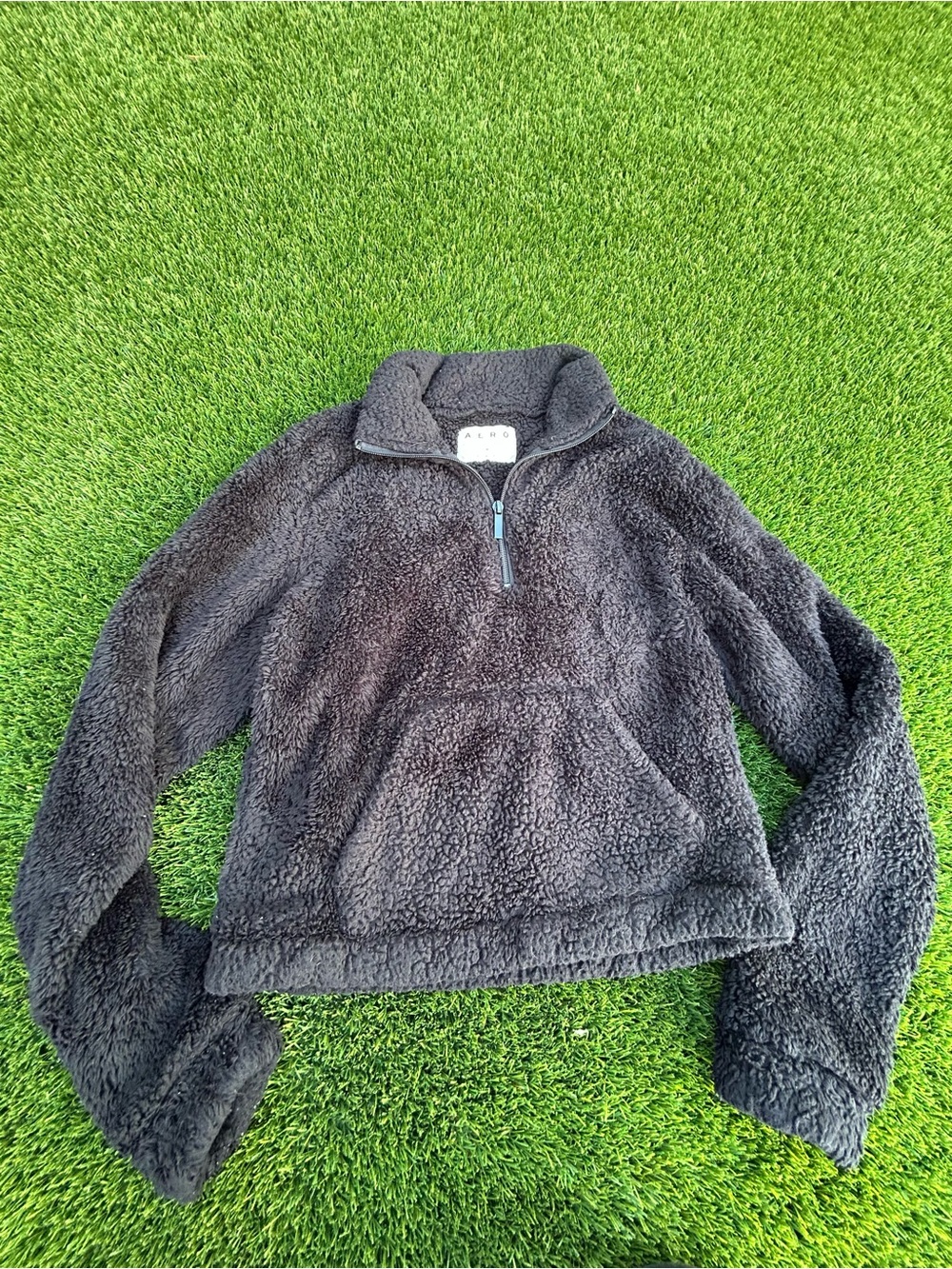 Aero Quarter-Zip Sherpa Jacket - black